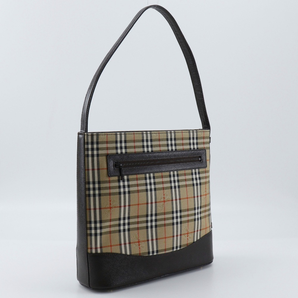 Burberry Nova Check Shoulder Bag Brown Canvas Leather Magnetic closure - Picture 3 of 8